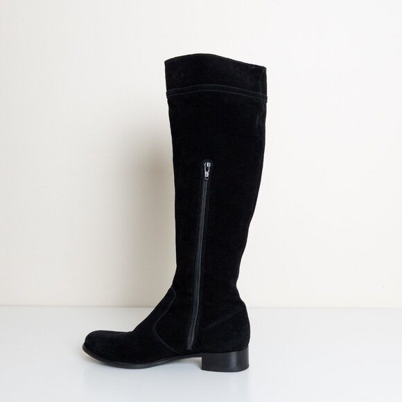 La Canadienne Black Suede Leather Knee High Boots Size 8.5 Made in Canada - Picture 8 of 13